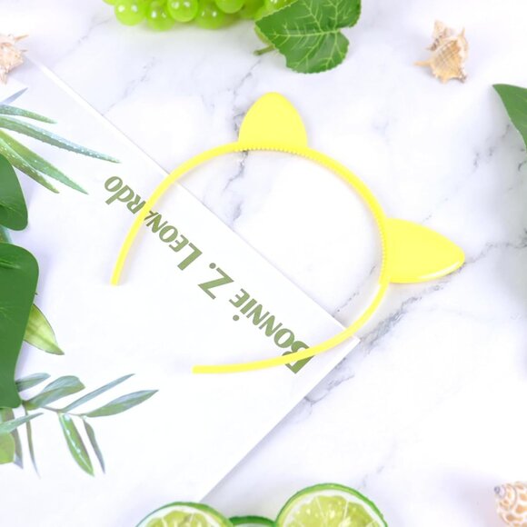 Girls Glossy Cat Ears Simple Comfortable Plastic Cat Ears Headband - Picture 6 of 7